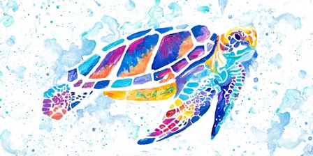 Vibrant Sea Turtle by Chelsea Goodrich art print