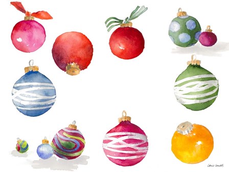 Christmas Ornaments Watercolor II by Lanie Loreth art print