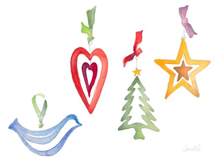 Modern Christmas Ornaments by Lanie Loreth art print