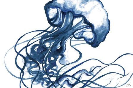 Jellyfish In The Blues by Elizabeth Medley art print