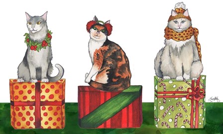 Christmas Cats by Elizabeth Medley art print