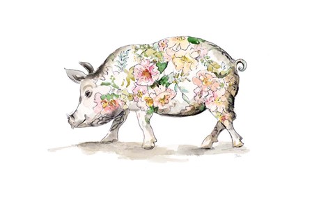 Happy Little Pig by Patricia Pinto art print