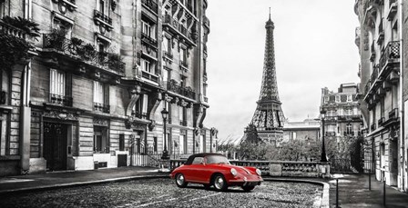 Roadster in Paris (Rouge) by Gasoline Images art print