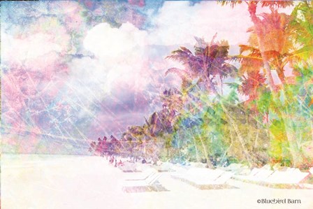 Rainbow Bright Coast and Palms by Bluebird Barn art print