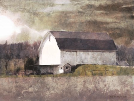 Rustic White Barn Scene I by Bluebird Barn art print