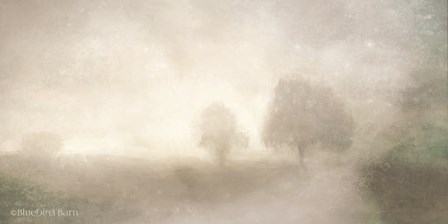Foggy Soft Morning Landscape by Bluebird Barn art print