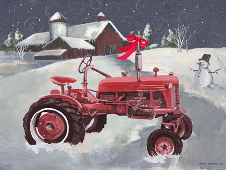 Old Tractor and Barn by Anita Phillips art print