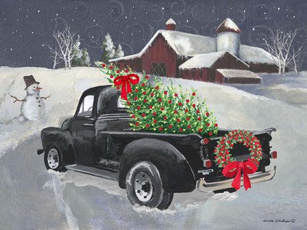Old Truck and Barn by Anita Phillips art print