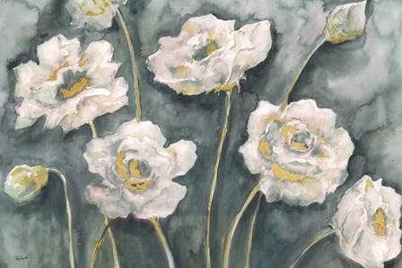 Gray and White Floral Landscape by Tre Sorelle Studios art print