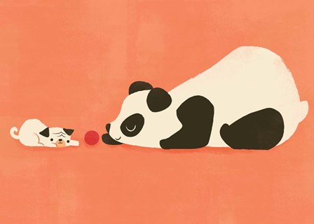 The Pug and the Panda by Jay Fleck art print