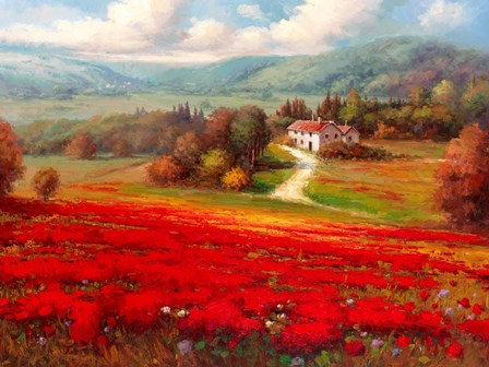 Poppy Fields Afar by Marino art print