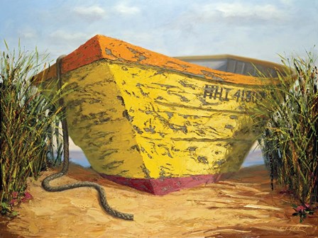 Yellow and Orange Rowboat by Karl Soderlund art print
