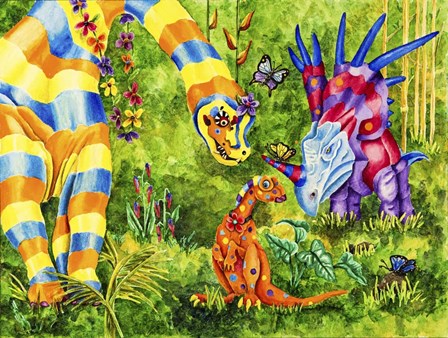 Dinos by Charlsie Kelly art print