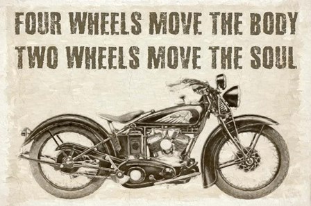 Two Wheels Move The Soul by Cora Niele art print