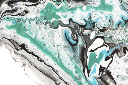 Fluid Acrylic On Emerald Waves by Jenny Rainbow Fine Art art print