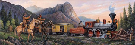 Train Robbery Panoramic by John Zaccheo art print