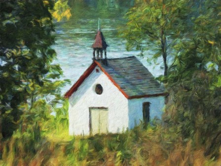 Riverside Chapel by Leslie Montgomery art print