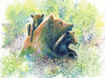 Mother Grizzly Bear by Michelle Faber art print