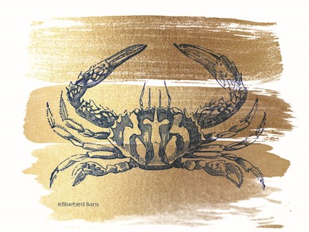 Brushed Gold Crab by Bluebird Barn art print