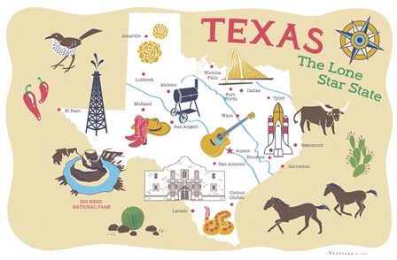 Texas by Vestiges art print