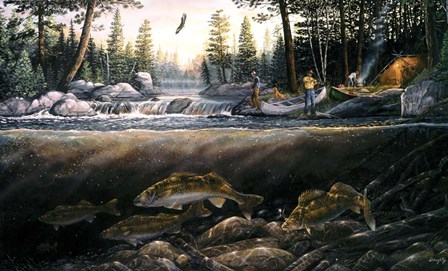 Fishing The Falls by Terry Doughty art print