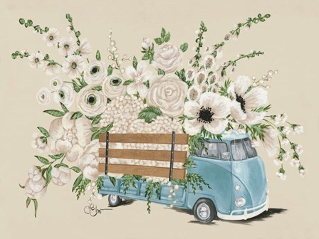 VW Bus White by Hollihocks Art art print