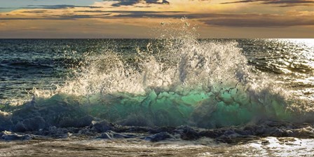Wave Crashing on the Beach, Kauai Island, Hawaii (detail) by Pangea Images art print