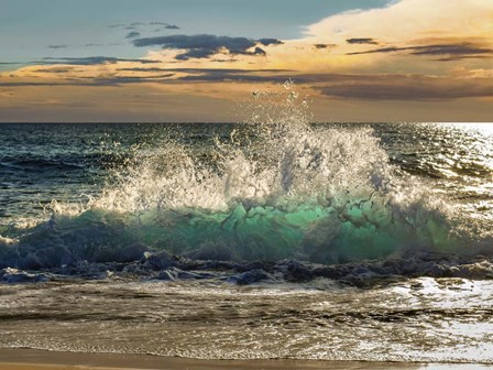 Wave Crashing on the Beach, Kauai Island, Hawaii by Pangea Images art print