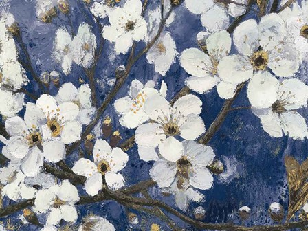 Cherry Blossoms I Indigo Crop by James Wiens art print