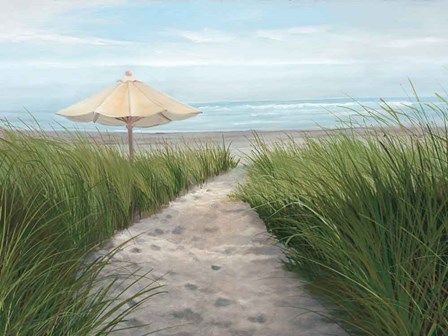 Umbrella on the Beach by Julie Peterson art print