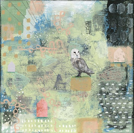 Houses and an Owl by Sarah Ogren art print