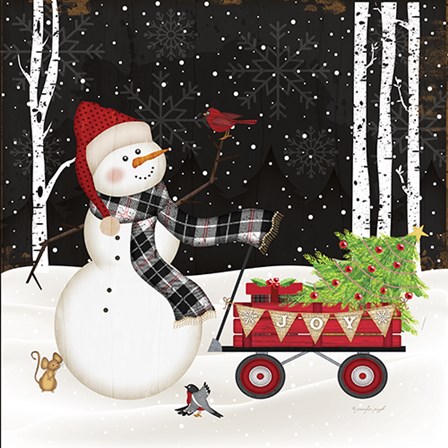 Joy Snowman by Jennifer Pugh art print