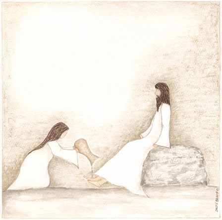Woman Anoints Jesus with Perfume by Cindy Shamp art print