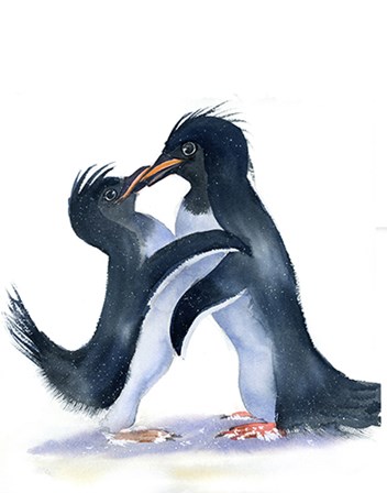 Penguins by Olga Shefranov art print