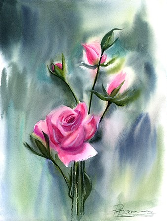 Pink Roses by Olga Shefranov art print