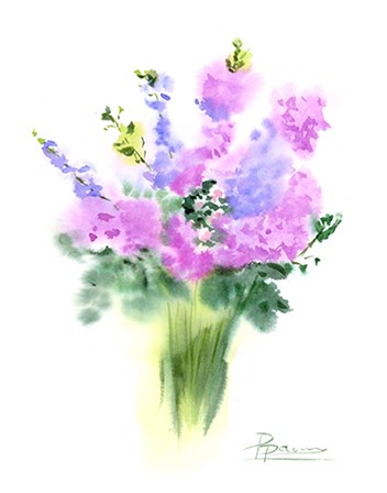 Pink Flowers III by Olga Shefranov art print