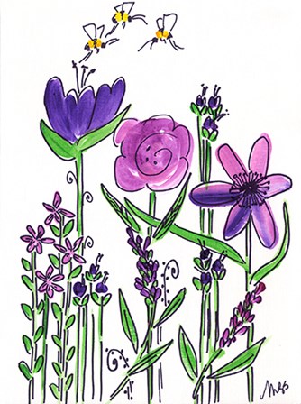 Purple Flowers by Molly Susan Strong art print