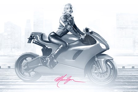 Marilyn&#39;s Ride in Pink by Yellow Caf&#233; art print
