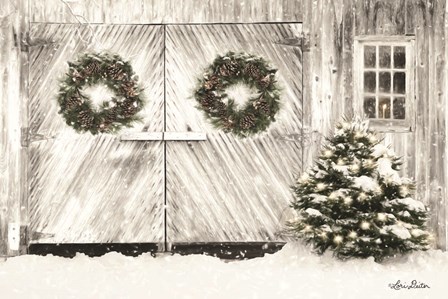 Christmas Barn Doors by Lori Deiter art print