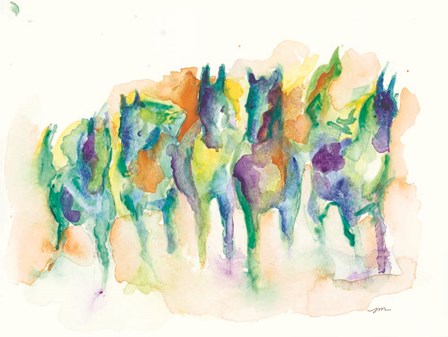 Watercolor Horses by Jessica Mingo art print