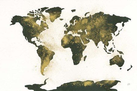 World Map Gold Dust by Chris Paschke art print