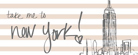 Take Me to New York on Pink by Nick Biscardi art print