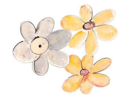 Two Yellows and One Grey by Susan Bryant art print