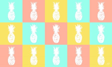 Modern Pineapple Squares by Julie DeRice art print