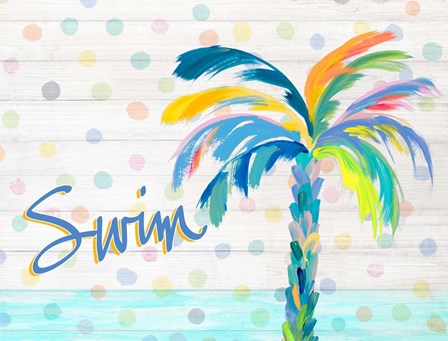 Swim Near the Palm Tree by Julie DeRice art print