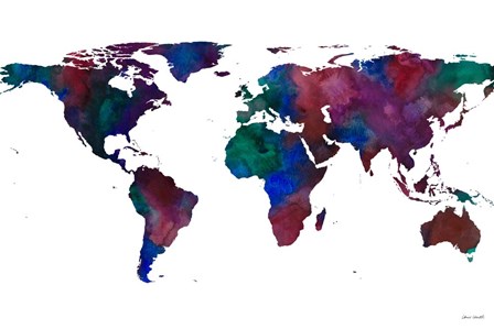 World Map Watercolor by Lanie Loreth art print