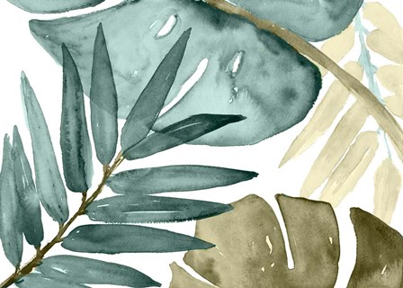 Teal Island Leaves by Lanie Loreth art print