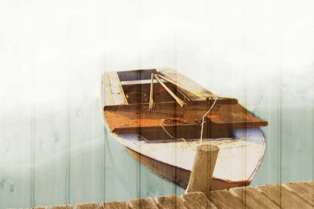 Boat with Textured Wood Look II by Ynon Mabat art print