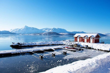 Fishing Dock on the Fjord by Kali Wilson art print