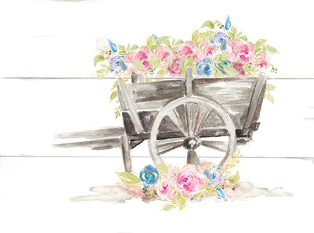 Wood Cart Floral by Patricia Pinto art print